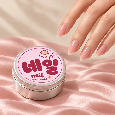 عبوة Neil بجانب يد بأظافر طبيعية